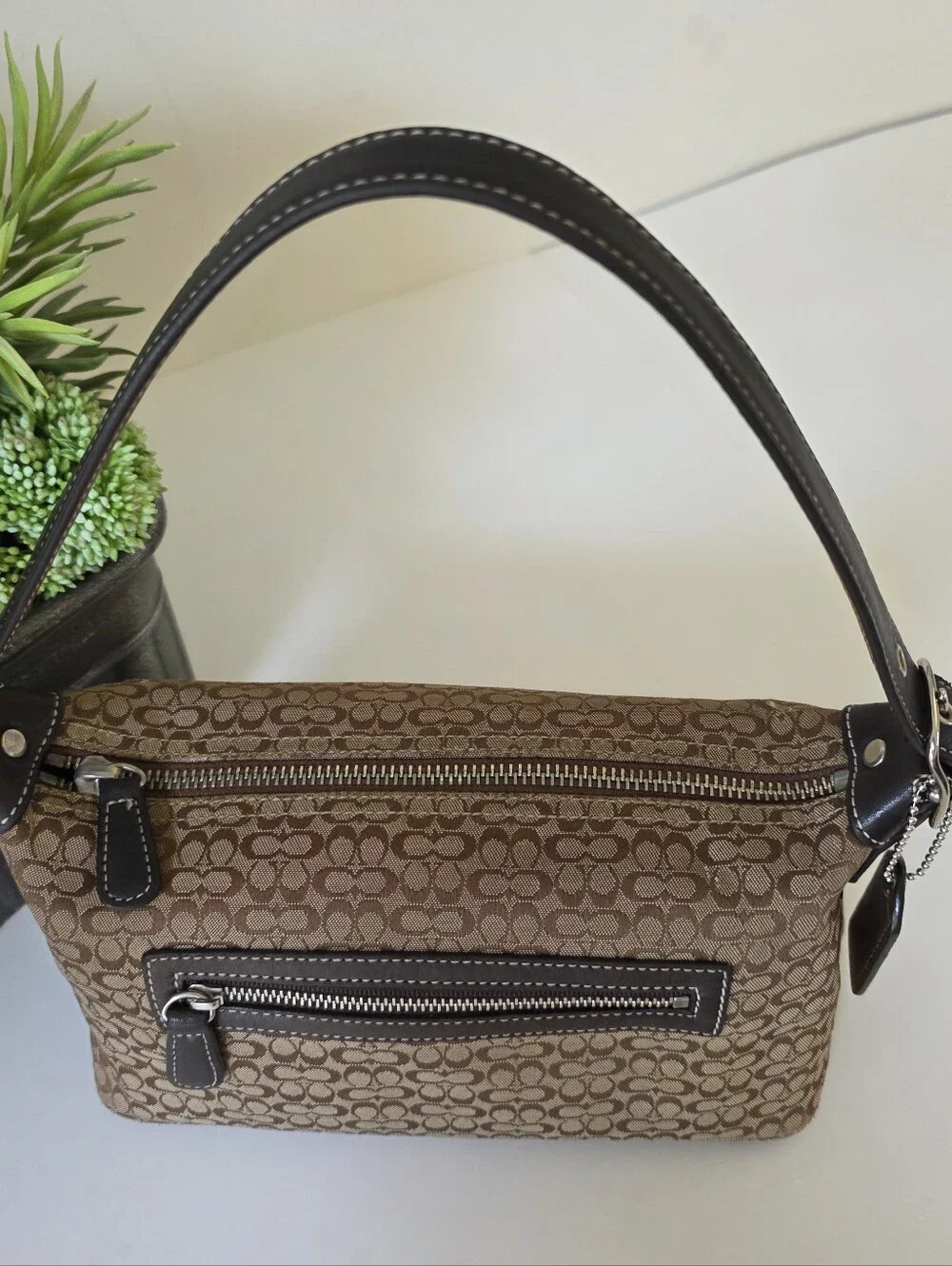 Coach Hamptons Soho Mini Signature Jacquard Baguette Shoulder Bag Y2k - Picture 5 of 12